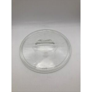 Vintage Clear Glass Round Lid Outer Rim 8.5 Inches, Inner Rim 7 7/8". No Chips